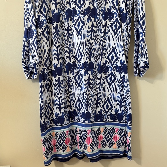 Lilly Pulitzer Ocean Ridge Dress Bright Navy Tons of Fun Engineered Size Large - Picture 4 of 9
